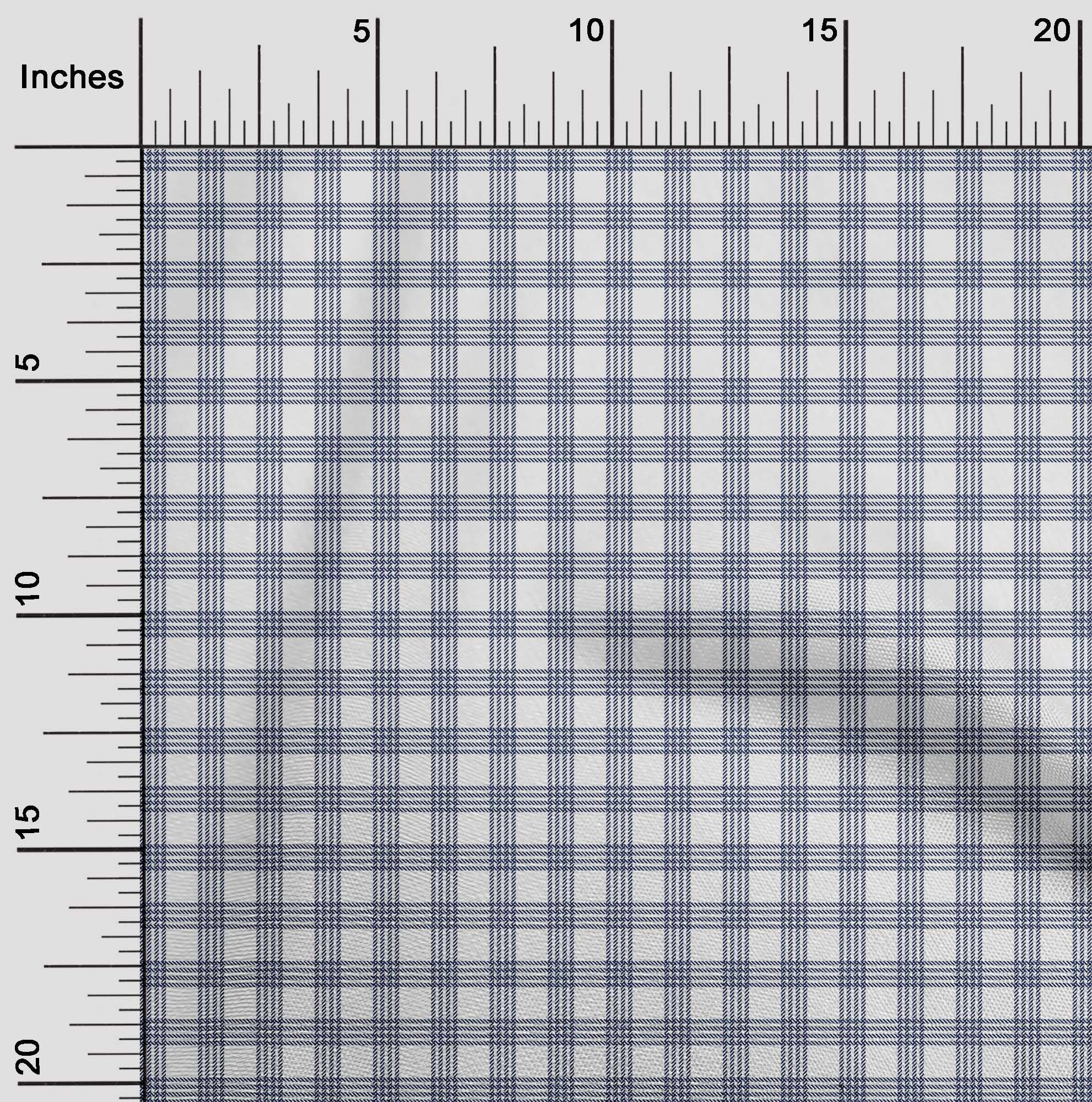 oneOone Cotton Cambric Fabric Gingham Check Print Sewing Fabric