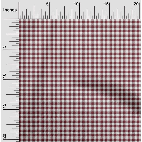 oneOone Viscose Chiffon Fabric Gingham Check Print Sewing Fabric BTY 42 Inch Wide