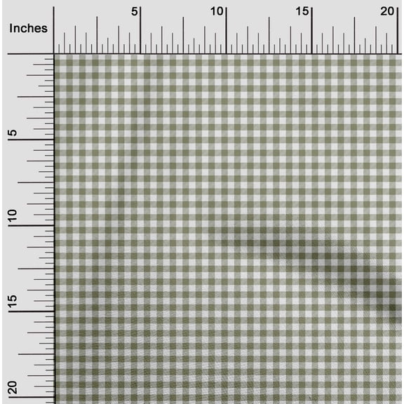 oneOone Viscose Chiffon Fabric Gingham Check Printed Fabric 1 Yard 42 Inch Wide
