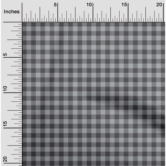 oneOone Viscose Chiffon Fabric Gingham Check Printed Fabric 1 Yard 42 Inch Wide