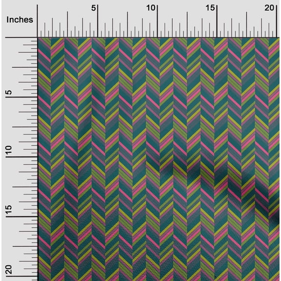 oneOone Viscose Chiffon Fabric Herringbone Geometric Print Fabric BTY 42 Inch Wide