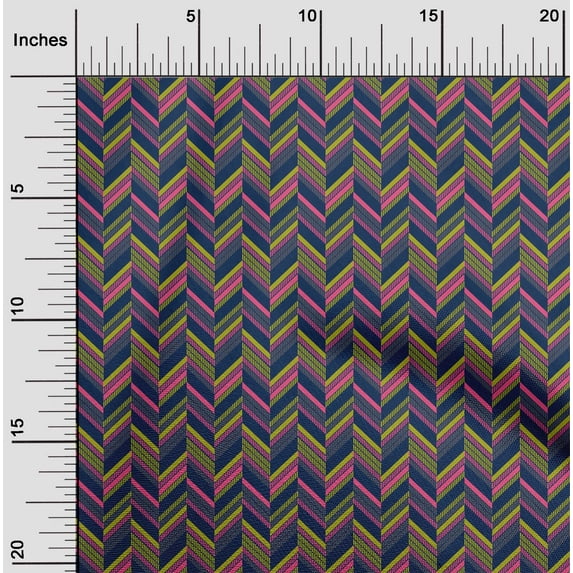 oneOone Viscose Chiffon Fabric Herringbone Geometric Printed Craft Fabric BTY 42 Inch Wide