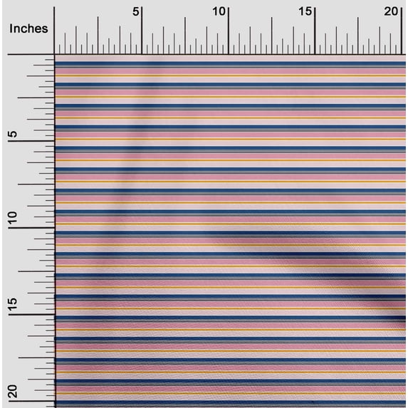 oneOone Viscose Chiffon Fabric Multicolor Stripe Print Fabric By The Yard 42 Inch Wide