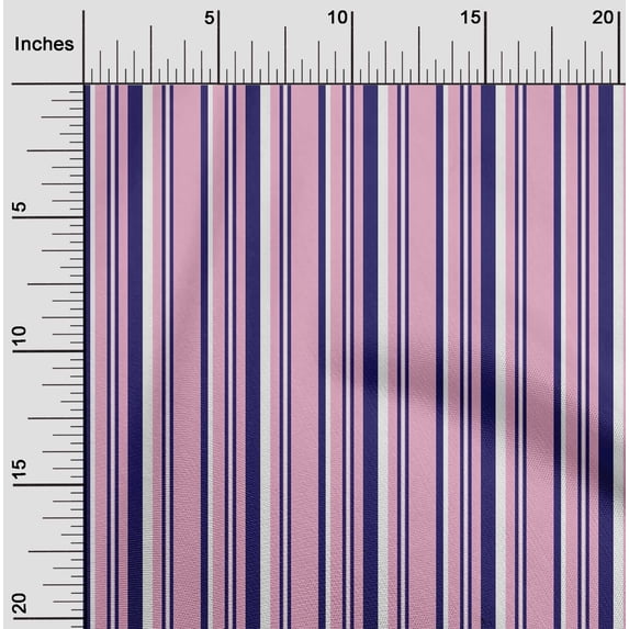 oneOone Viscose Chiffon Fabric Multicolor Stripe Print Fabric By Yard 42 Inch Wide