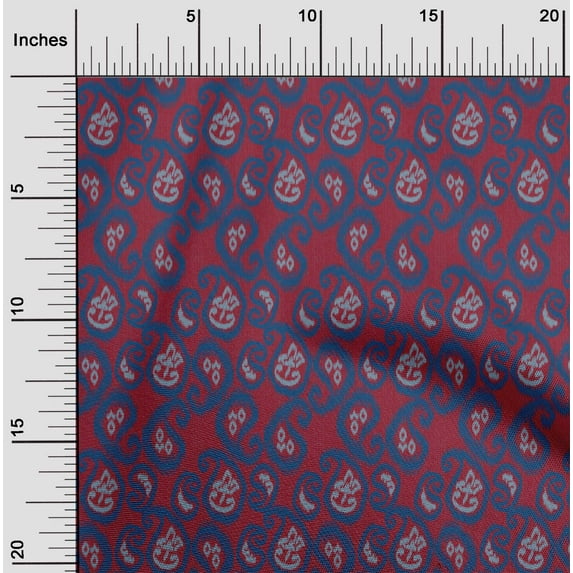 oneOone Viscose Chiffon Fabric Paisley Ikat Print Sewing Fabric BTY 42 Inch Wide