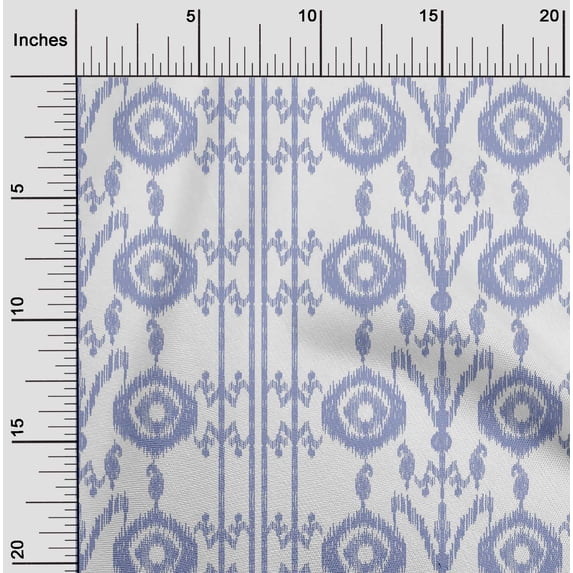 oneOone Viscose Chiffon Fabric Paisley|Stripe & Circle Ikat Printed Craft Fabric BTY 42 Inch Wide