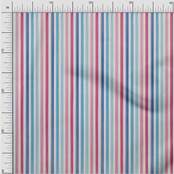 oneOone Viscose Chiffon Fabric Stripe Panel Printed Craft Fabric BTY 42 Inch Wide