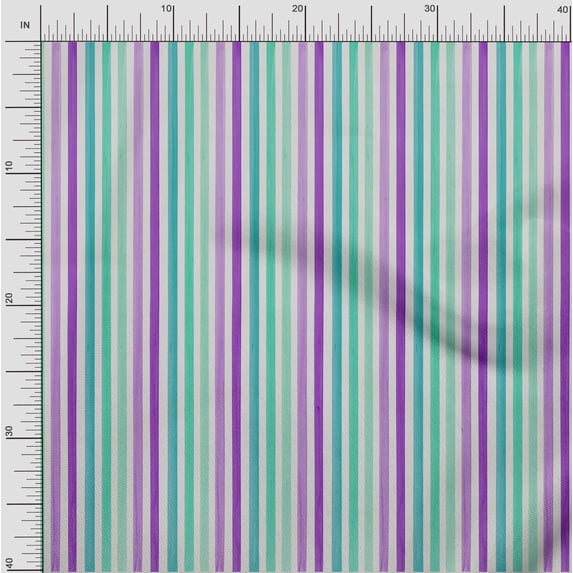 oneOone Viscose Chiffon Fabric Stripe Panel Printed Fabric 1 Yard 42 Inch Wide