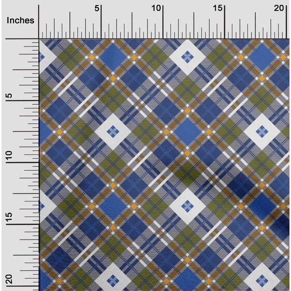 oneOone Viscose Chiffon Fabric Tartan Check Print Fabric BTY 42 Inch Wide