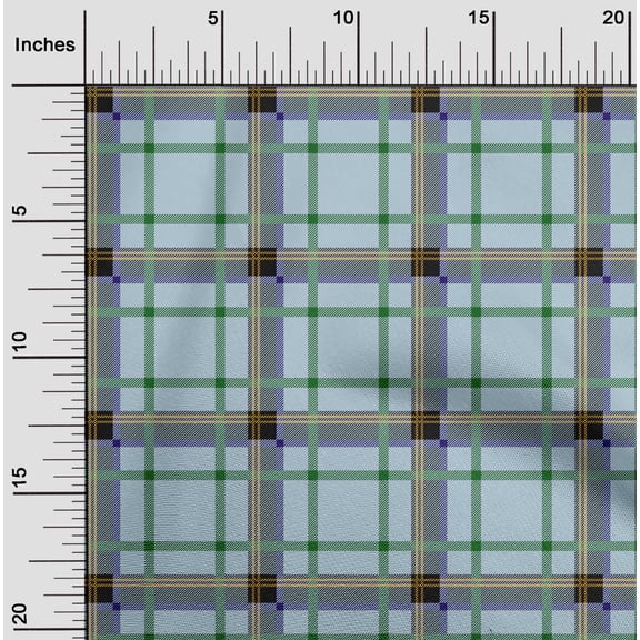 oneOone Viscose Chiffon Fabric Tartan Check Print Fabric BTY 42 Inch Wide