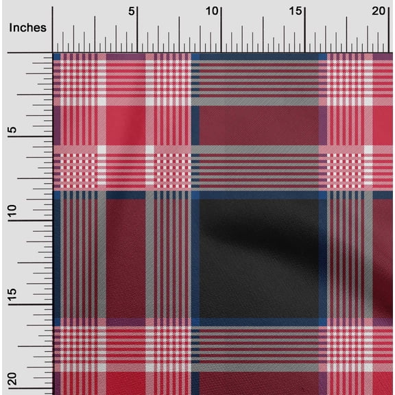 oneOone Viscose Chiffon Fabric Tartan Check Print Fabric By The Yard 42 Inch Wide
