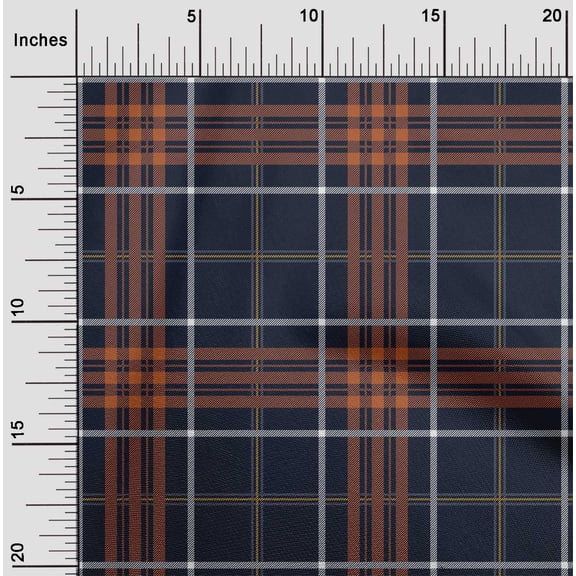 oneOone Viscose Chiffon Fabric Tartan Check Print Fabric By Yard 42 Inch Wide