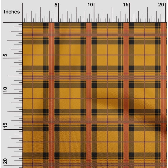 oneOone Viscose Chiffon Fabric Tartan Check Print Sewing Fabric BTY 42 Inch Wide