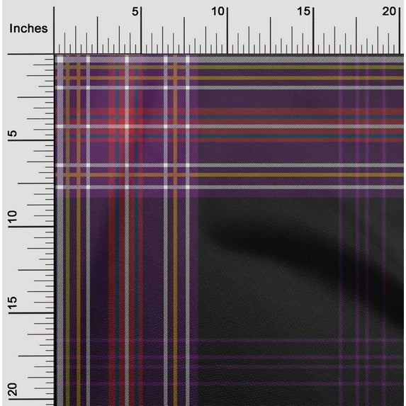 oneOone Viscose Chiffon Fabric Tartan Check Printed Fabric 1 Yard 42 Inch Wide