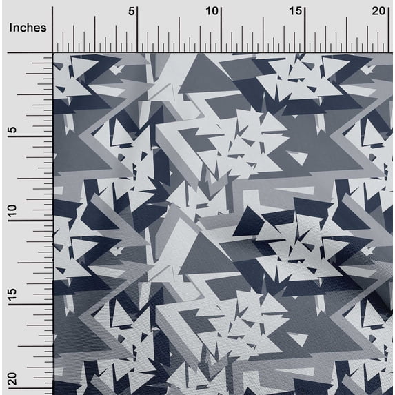 oneOone Viscose Chiffon Fabric Triangle Geometric Decor Fabric Printed BTY 42 Inches Wide