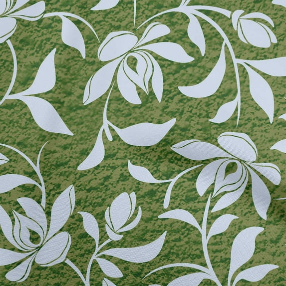 oneOone Viscose Chiffon Forest Green Fabric Floral Magnolia With Texture Fabric For Sewing Printed Craft Fabric By The Yard 42 Inch Wide