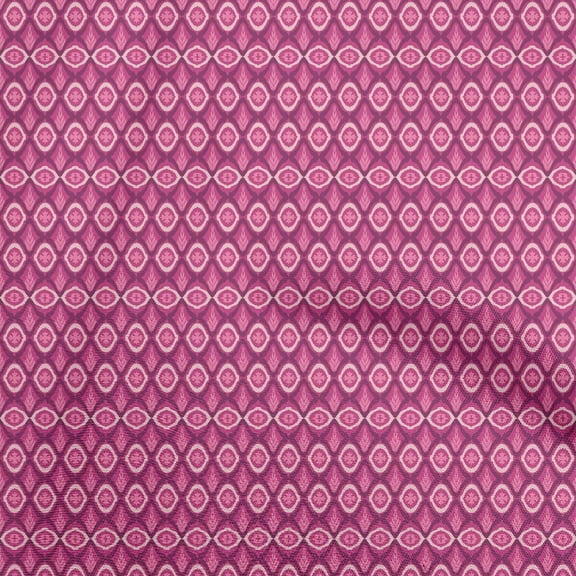 oneOone Viscose Chiffon Fuschia Pink Fabric Asian Ikat Craft Projects Decor Fabric Printed By The Yard 42 Inch Wide