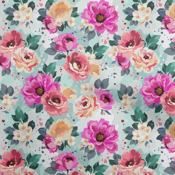 oneOone Viscose Chiffon Fuschia Pink Fabric Florals Dress Material Fabric Print Fabric By The Yard 42 Inch Wide-5Q