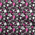 thumbnail image 1 of oneOone Viscose Chiffon Fuschia Pink Fabric Poker Card Sewing Material Print Fabric By The Yard 42 Inch Wide, 1 of 4