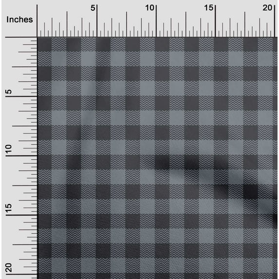 oneOone Viscose Chiffon Gray Fabric Gingham Check Diy Clothing Quilting Fabric Print Fabric By Yard 42 Inch Wide