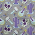 thumbnail image 1 of oneOone Viscose Chiffon Gray Fabric Skull Sewing Craft Projects Fabric Prints By Yard 42 Inch Wide, 1 of 5
