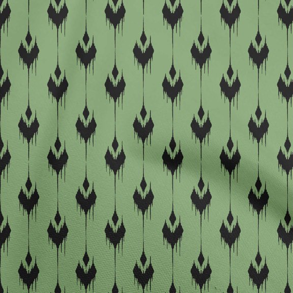 oneOone Viscose Chiffon Green Fabric Asian Ikat Diy Clothing Quilting Fabric Print Fabric By Yard 42 Inch Wide-7300