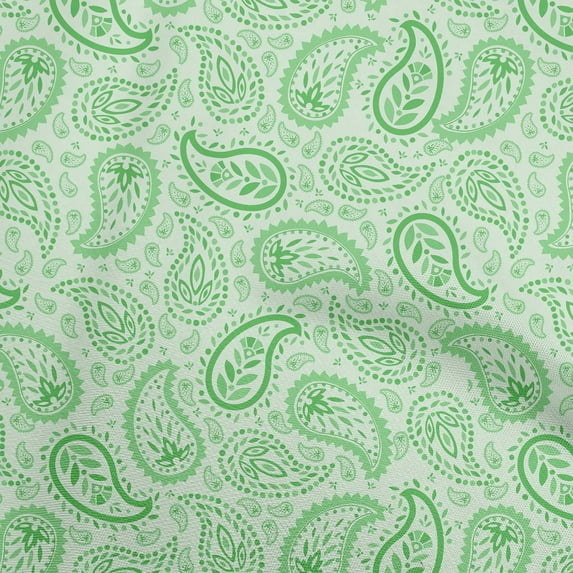 oneOone Viscose Chiffon Green Fabric Asian Paisley Sewing Fabric By The Yard Printed Diy Clothing Sewing Supplies 42 Inch Wide