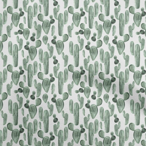 oneOone Viscose Chiffon Green Fabric Cactus Craft Projects Decor Fabric Printed By The Yard 42 Inch Wide