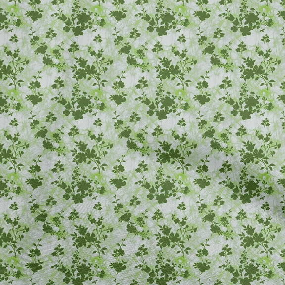 oneOone Viscose Chiffon Green Fabric Florals Quilting Supplies Print Sewing Fabric By The Yard 42 Inch Wide