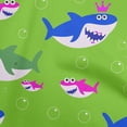 thumbnail image 1 of oneOone Viscose Chiffon Green Fabric Shark Print Kids Craft Projects Decor Fabric Printed By The Yard 42 Inch Wide, 1 of 6