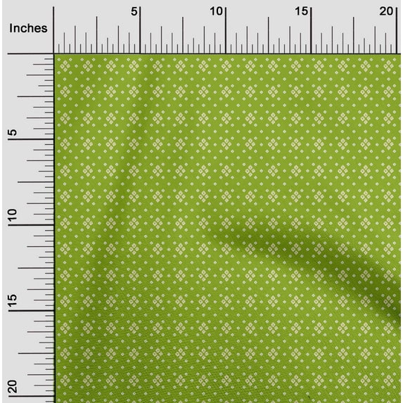 oneOone Viscose Chiffon Green Fabric Small Motif Bandhani Dress Material Fabric Print Fabric By The Yard 42 Inches Wide