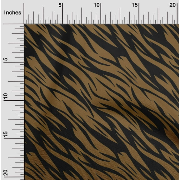 oneOone Viscose Chiffon Hot Curry Fabric Tiger Animal Skin Sewing Fabric By The Yard Printed Diy Clothing Sewing Supplies 42 Inch Wide