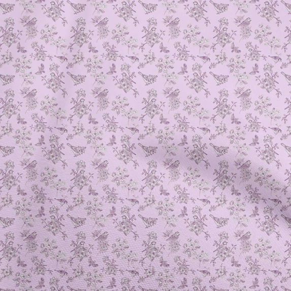 oneOone Viscose Chiffon Lavender Fabric Bird & Sewing Fabric By The Yard Printed Diy Clothing Sewing Supplies 42 Inch Wide