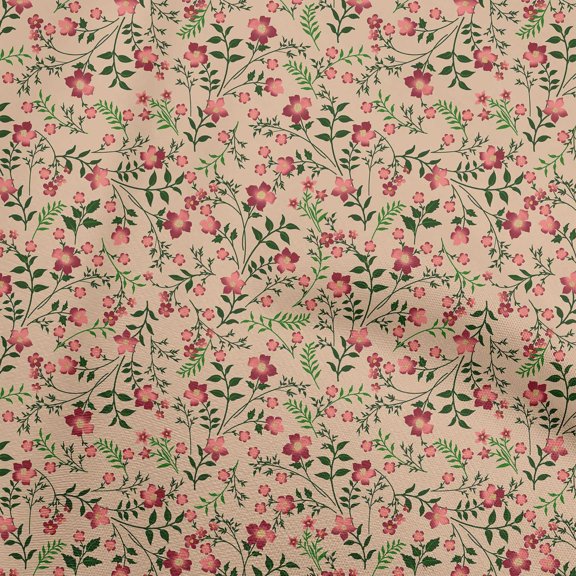 oneOone Viscose Chiffon Light Brown Fabric Florals Sewing Craft Projects Fabric Prints By Yard 42 Inch Wide