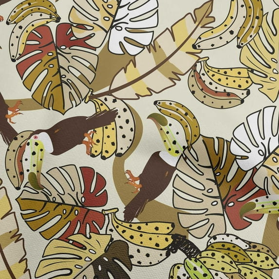 oneOone Viscose Chiffon Light Brown Fabric Leaves Diy Clothing Quilting Fabric Print Fabric By Yard 42 Inch Wide