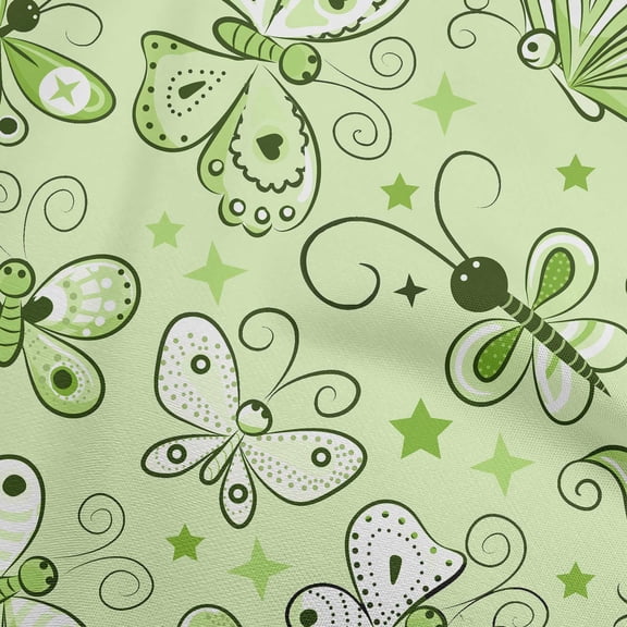 oneOone Viscose Chiffon Light Green Fabric Butterflies Sewing Craft Projects Fabric Prints By Yard 42 Inch Wide-JV