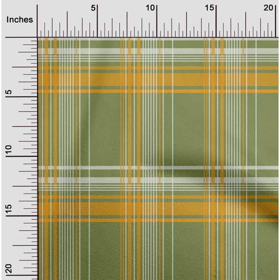 oneOone Viscose Chiffon Light Green Fabric Madras Check Craft Projects Decor Fabric Printed By The Yard 42 Inch Wide