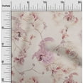 thumbnail image 1 of oneOone Viscose Chiffon Light Peach Fabric Floral & Peacock Dress Material Fabric Print Fabric By The Yard 42 Inch Wide, 1 of 4
