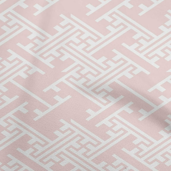 oneOone Viscose Chiffon Light Pink Fabric Geometric Quilting Supplies Print Sewing Fabric By The Yard 42 Inch Wide