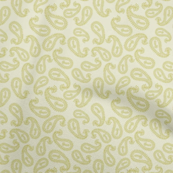 oneOone Viscose Chiffon Light Yellow Fabric Asian Floral Paisley Sewing Craft Projects Fabric Prints By Yard 42 Inch Wide