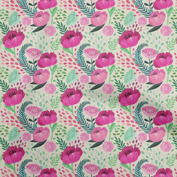 oneOone Viscose Chiffon Light Yellow Fabric Flora Fabric For Sewing Printed Craft Fabric By The Yard 42 Inch Wide-P4