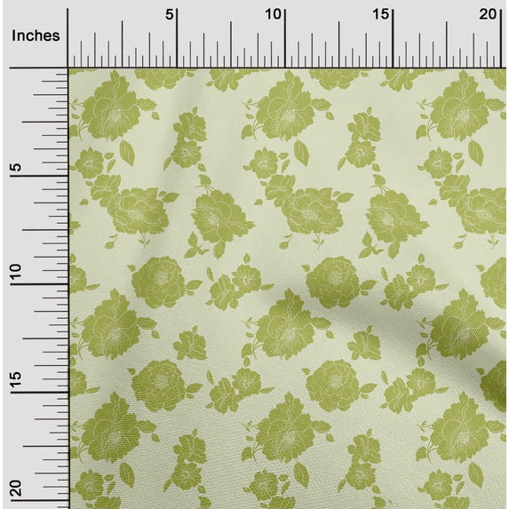 oneOone Viscose Chiffon Light Yellow Fabric Florals Diy Clothing Quilting Fabric Print Fabric By Yard 42 Inch Wide-MES
