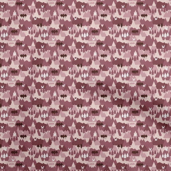 oneOone Viscose Chiffon Magenta Fabric Kids Mountains Pattern Sewing Craft Projects Fabric Prints By Yard 42 Inch Wide