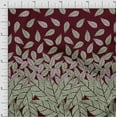 thumbnail image 1 of oneOone Viscose Chiffon Maroon Fabric Leaves Panel Dress Material Fabric Print Fabric By The Yard 42 Inch Wide, 1 of 3