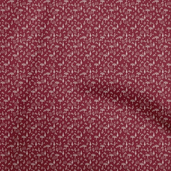 oneOone Viscose Chiffon Maroon Fabric Tree Fabric For Sewing Printed Craft Fabric By The Yard 42 Inch Wide