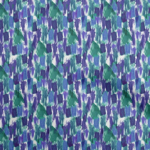 oneOone Viscose Chiffon Medium Blue Fabric Abstract Watercolor Texture Sewing Fabric By The Yard Printed Diy Clothing Sewing Supplies 42 Inch Wide
