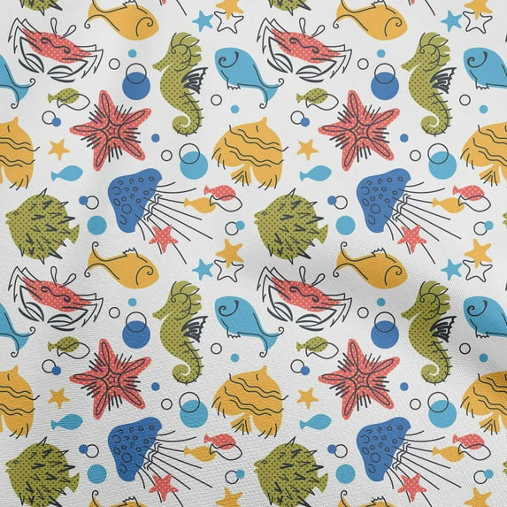 oneOone Viscose Chiffon Medium Blue Fabric Beach Fabric For Sewing Printed Craft Fabric By The Yard 42 Inch Wide