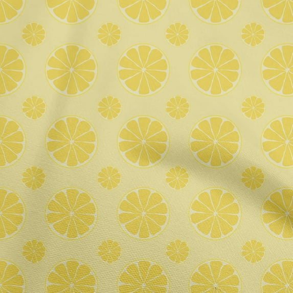 oneOone Viscose Chiffon Medium Yellow Fabric Fruits Lemon Slice Diy Clothing Quilting Fabric Print Fabric By Yard 42 Inch Wide