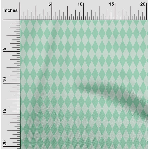 oneOone Viscose Chiffon Mint Green Fabric Argyle Check Sewing Craft Projects Fabric Prints By Yard 42 Inches Wide