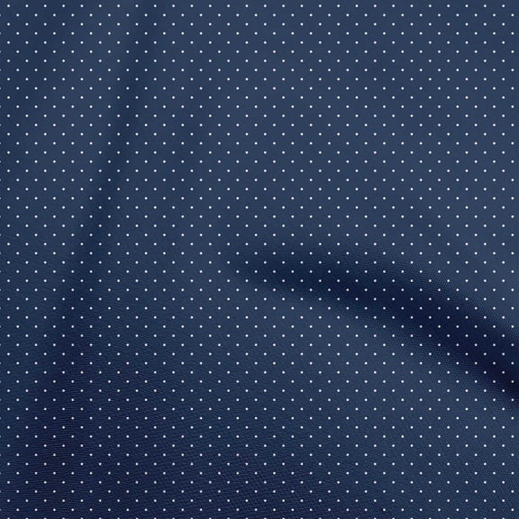 oneOone Viscose Chiffon Navy Blue Fabric Dot Sewing Material Print Fabric By The Yard 42 Inch Wide